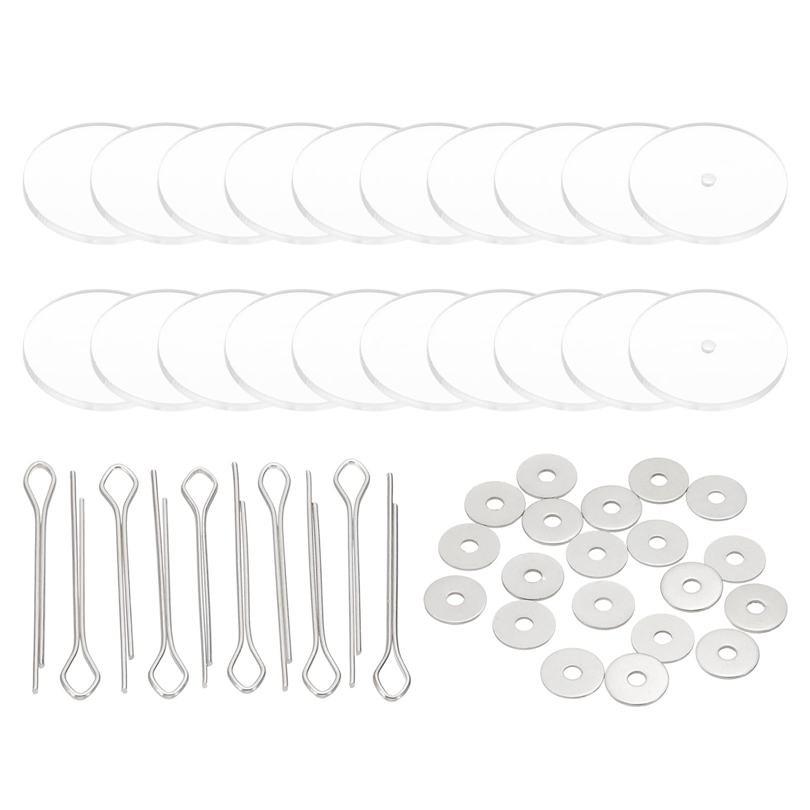 PATIKIL 30mm Doll Joints, 10 Set Removable Cotter Pin Joints Connector and Acrylic Tray for Bear Limbs Making Head Joints DIY Crafts Accessories