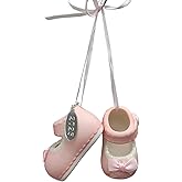 Babys First Christmas Ornament Baby Girl Booties - Pink Shoes - Year Hang Tag - Can Be Personalized - Gift Bag and Gift Box Included in Babys 1st