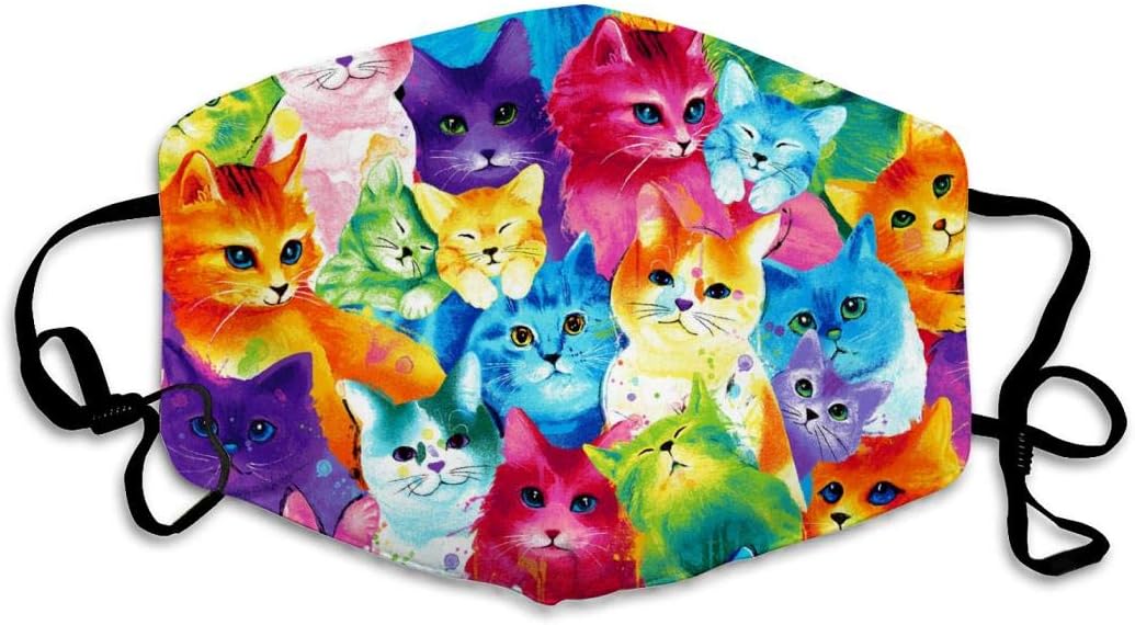 YUSMO Dust Mouth Masks Watercolor Cat Ink Art Breathable Face Masks Adjustable Windproof Fashion Mouth-Muffle Cover