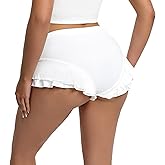 Dxyufazhe Women's Sexy Low Rise Stretch Ruffled Leopard Print Short Pants Summer Cute Mini Shorts Party Clubwear