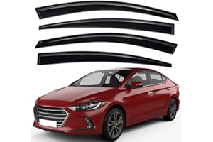 Lightronic Extra Durable Outside-Mount Auto Vent Window Visor, Fits 2017-2020 Hyundai Elantra (EXCLUDES Elantra GT), UV Prote