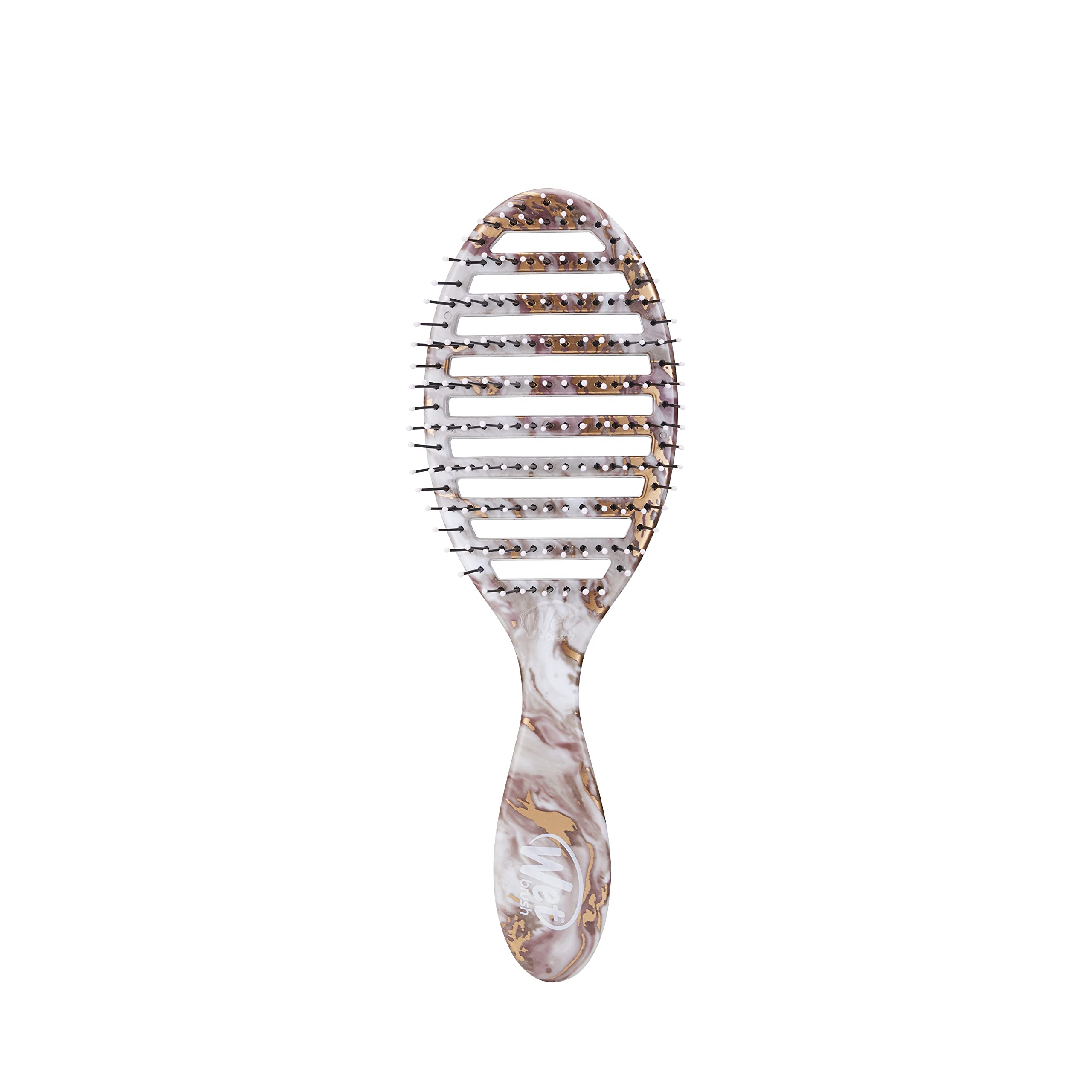 WetBrush Speed Dry Detangler with Heat Resistant Heatflex Bristles and Open Vent Design to Dry Hair Faster, For All Hair Types, Metallic Marble Collection, Bronze