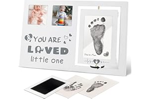 ZCPTZ Baby Hand and Footprint Kit,Baby Footprint Picture Frame Newborn Baby Keepsake Picture Frame,Baby Photo Frame for New Mom Baby Shower Gifts,Personalized Baby Gifts