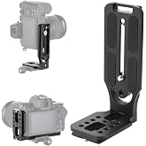 UTEBIT Camera L Bracket, with 1/4'' Screw Hole &amp; Quick Release Plate | Vertical Horizontal Switching Tripod Mount Compatible with Canon Nikon Sony DJI Osmo Stabilizer Tripod Monopod, Black