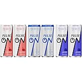 PulseOn Energy Drink- 200mg Natural Caffeine, Taurine and Vitamin B (6 Pack, Mix Flavor)