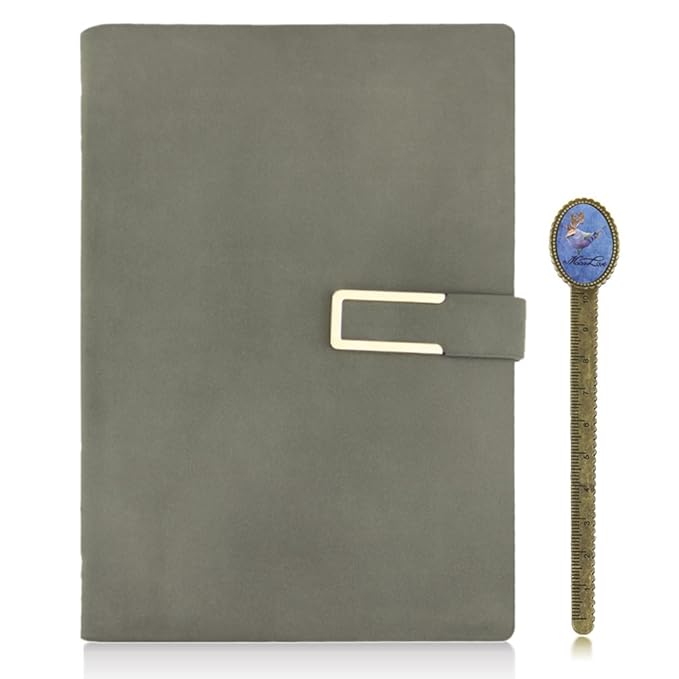 Leather Refillable Notebook with Pen&Card Slot Loose Leaf Binder