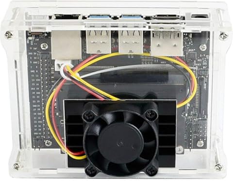 Rouku Caja Transparente de acrílico Resistente al Polvo Tipo A para la Carcasa del desarrollador Nano Jetson con Tornillos Módulo WiFi