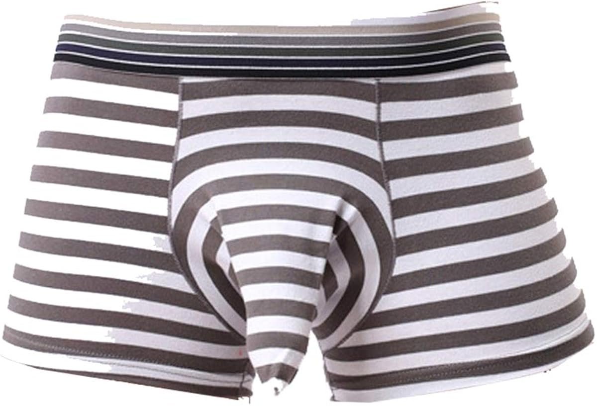 Snlydtan Men Striped Elephant Nose Separate Pouch Comfortable