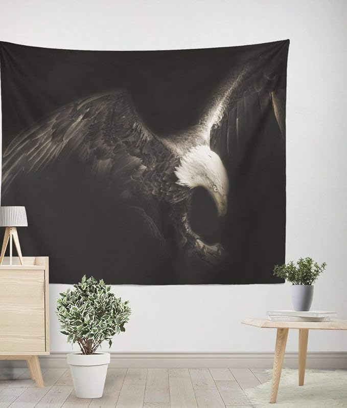 Gwein Flying Eagle Art Wall Hanging Tapestry Fabric Bedroom Living Room Dorm Decor
