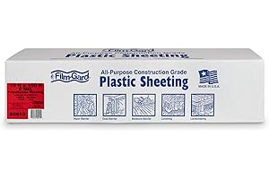 BERRY GLOBAL Film-Gard 626031 Construction Plastic Sheeting 10' Width X 100' Length X 6 mil Thick, Black, 1 Count