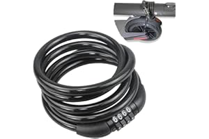 SEWAY Scooter Lock Cable for Xiaomi Mijia M365 ES Series, Bicycle Combination Locks Coiled Chain Lock Basic Self Coiling Core Steel Wire 4 ft. Long 1/3 inch Fit for M365/ES1/ES2/ES3/ES4
