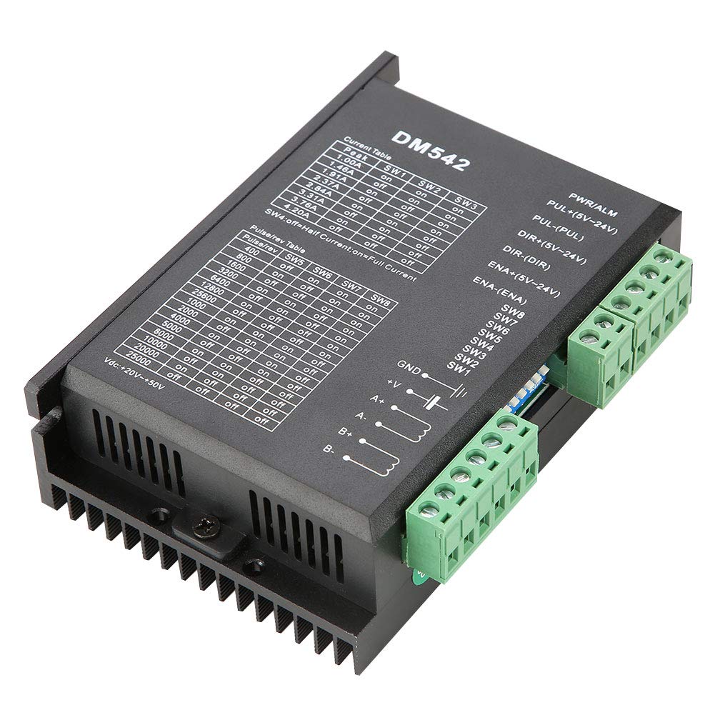 DM542 2-phase Stepper Motor Driver Low Noise 57/86 Series Stepper Motor Driver Controller 18-48VDC Peak 4.2A