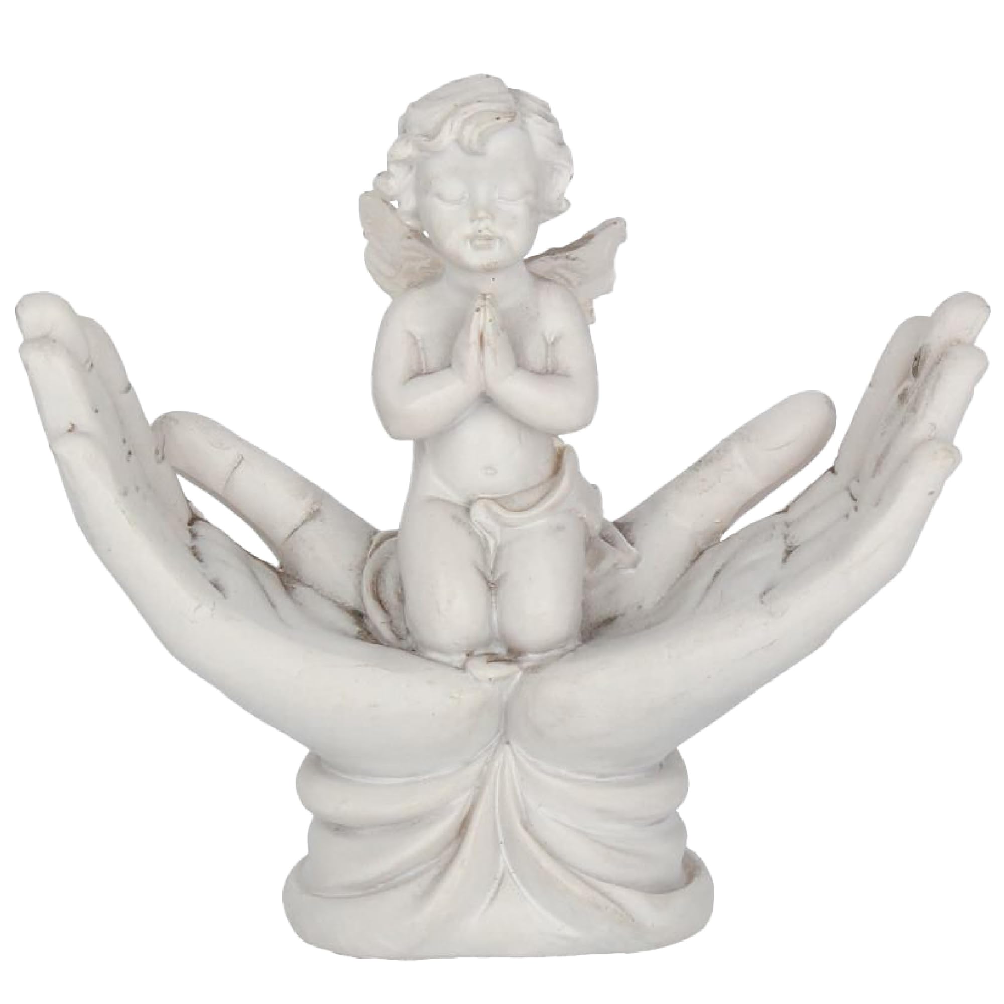 Nemesis Now NEM3997 Raised To Heaven Cherub Figurine 11cm, Resin, White, Expertly Crafted Cherub Figurine, New Parent Gift, Cast in the Finest Resin, Expertly Hand-Painted