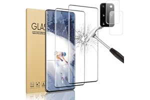 GBBO [2+2 Pack] Galaxy S20 Plus Screen Protector, Ultra HD Tempered Glass Film [Scratch Resistant] [3D Full Coverage ] [9H Hardness] [Fingerprint Unlock] For Samsung Galaxy S20 Plus