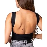 Chipre Basics Cotton Backless Top High Neck Tank Tops for Women Sexy Open Back Top Sleeveless Crop Top