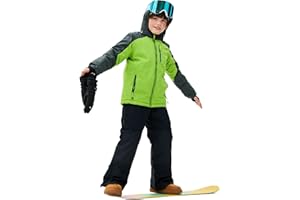 SMONTY Girls Boys Ski Suit Kids Snowsuits Waterproof Snowboard Elastic Hood Jacket with Bib Pants, Windproof Winter Warmth