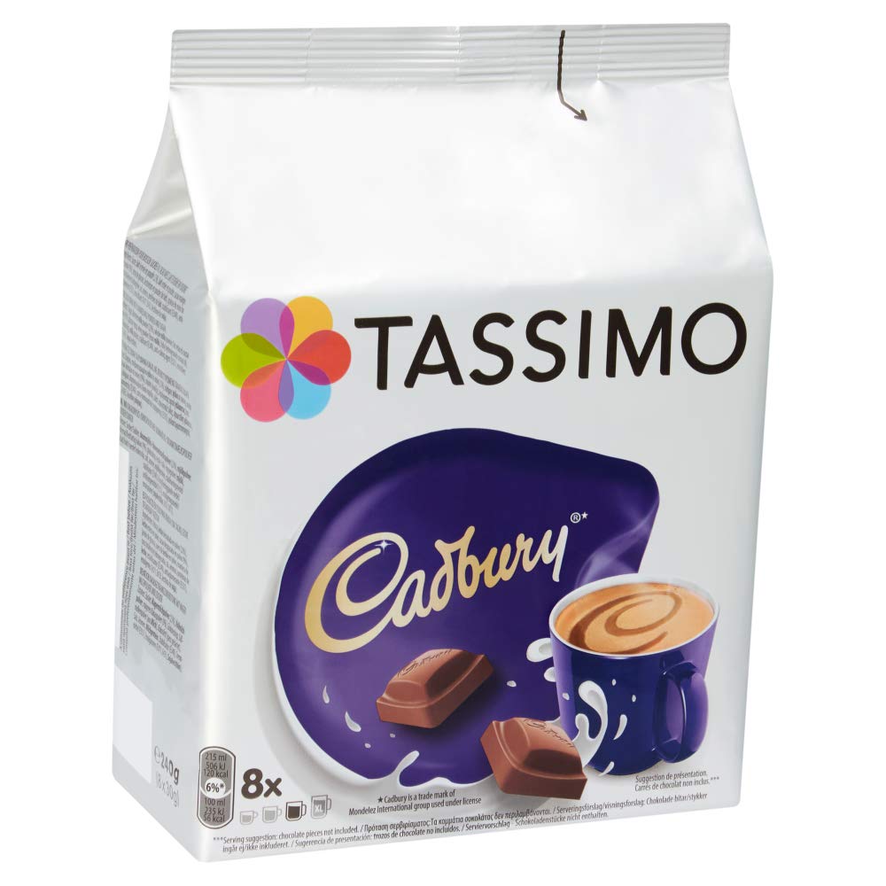 Tassimo Cadbury Hot Chocolate Drink (Pack of 5, Total 40 pods, 40
