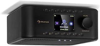 auna Sound Maître - Küchenradio, Internet/DAB+/FM Unterbauradio, Bluetooth-Funktion, TFT-Farbdisplay, Stereo-Lautsprecher, 2 x 1 Watt RMS, AUX-Eingang, LED-Licht, Küchentimer, schwarz