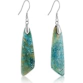 SELOVO Jasper Stone Earrings for Women Trendy Dangle Earrings Fishhook Drop Earrings