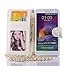 Note 4 Case,Samsung Galaxy Note 4 Case, Welity White Color Bling Rhinestone Camelliae Stylish PU Leather Flip Wallet Credit ID Card Slot Holder Wrist Wrap Chain Phone Case With Stand Cover for Samsung Galaxy Note 4 and one gift