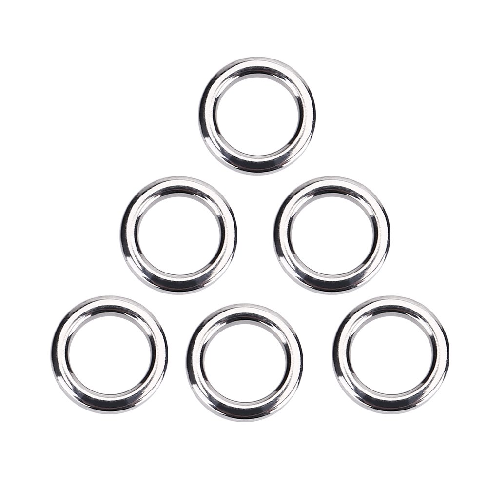 Fishing Split Rings 5 Sizes 50Pcs/Set Stainless Steel High Strength Heavy Duty Fishing Lures Ring Chain Connector for Outdoor Fishing(S)