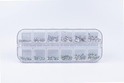 Apex 1440pcs Rhinestone Gems 1.5-3.8mm Crystal Clear Resin Nail Art Bling
