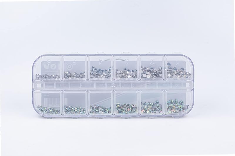 Apex 1440pcs Rhinestone Gems 1.5-3.8mm Crystal Clear Resin Nail Art Bling