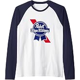 Pabst Crest and Ribbon Licensed Logo Raglan Baseball Tee