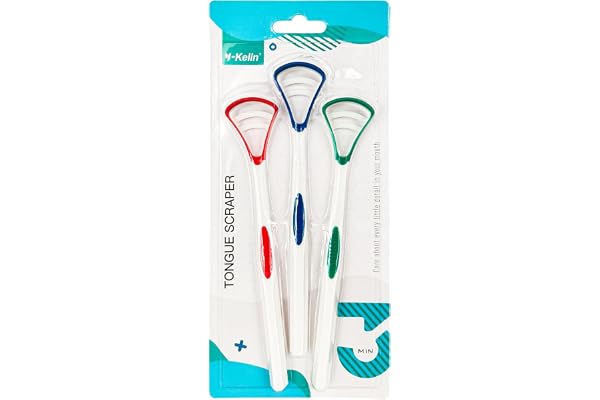 Y-Kelin Tongue Scraper Brush 2 Sides Cleaner - Cleaning & Keep Fresh Breath - 3 Color Pack