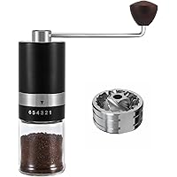 VEVOK CHEF Manual Coffee Grinder Hand Coffee Grinder 6 Adjustable Setting Stainless Steel Conical Burr Mill Portable…