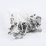 Yosocil 100本 キャンドル用芯 ろうそくの芯 キャンドルコア キャンドル 芯 ロウソクの芯 ろうそく ウィック 事前塗り コットン製 蝋燭の芯 DIY 手作り用 座金付き キャンドル 用 芯糸 手作り蝋燭 綿100% 8/10/12/14/15/20cm