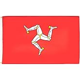 AZ FLAG - Isle Of Man Flag - 2x3 Ft - 100D Polyester Manx - English Banner with Two Metal Grommets - Fade Resistant - Vivid Colors - 2' x 3' Feet - 90x60 Cm