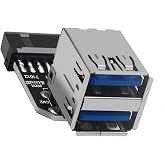 WLGQ USB 3.0 Dual Port Adapter &ndash; 19/20 PIN to Dual USB 3.0 Female Header for PC Motherboard Expansion (A)
