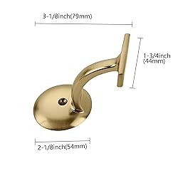 ZAUYX 5 Pack Brushed Gold Handrail Stair Brackets