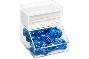 Inevibe Laundry Pod Holder & Dryer Sheet Dispenser - 2 Compartment Acrylic Container w/Lids for Storing Clothes Pins, Dishwasher Pods for Laundry Room Organization