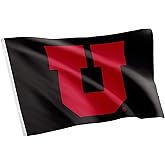 Desert Cactus University of Utah Flag - 3 x 5 Feet UT Utes Banner, Indoor/Outdoor Durable Fabric, 100% Polyester Design (Design M)