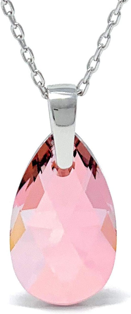 Ed Heart Women's Drop Pendant Necklace with Pear Crystals from Swarovski