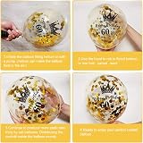 Yontree 14 Pieces 60th Birthday Decorations Kit Gold Black Banner Confetti view 4