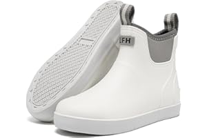 CKWLXQY Women's Deck Boots, Waterproof Ankle Rain Boots with Anti-Slip Traction, Rubber Garden & Fishing Boots for Boating, Camping, Farming & Outdoor Work