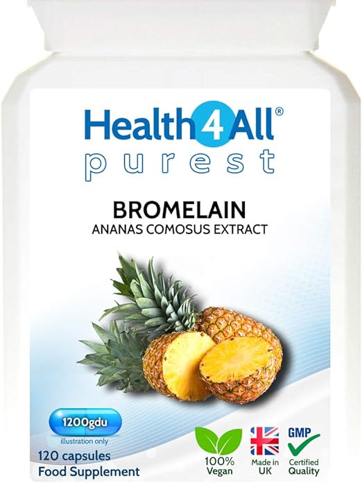 Bromelain 1200gdu 120 Capsules (V) Purest no additives. Vegan Capsules