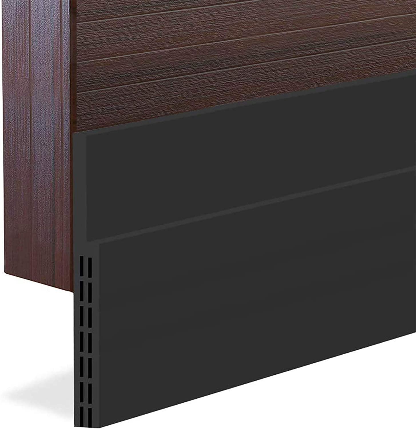 Hulameda [Upgraded] Large Gap Door Draft Stopper, 3-2/5"W Widened Door Sweep for Interior and Exterior Doors - Guard Against Drafts, Dust, Noise and Unwanted Animals| 3-2/5"W x 39"L, Black — image 1