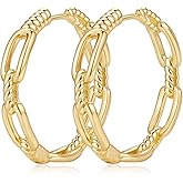 YUVOLA 14K Gold Hoop Earrings for Women Lightweight Hypoallergenic Gold Hoops Simple Classic Everyday Wear 25mm/30mm Gold Earrings Fashion Jewelry Gift