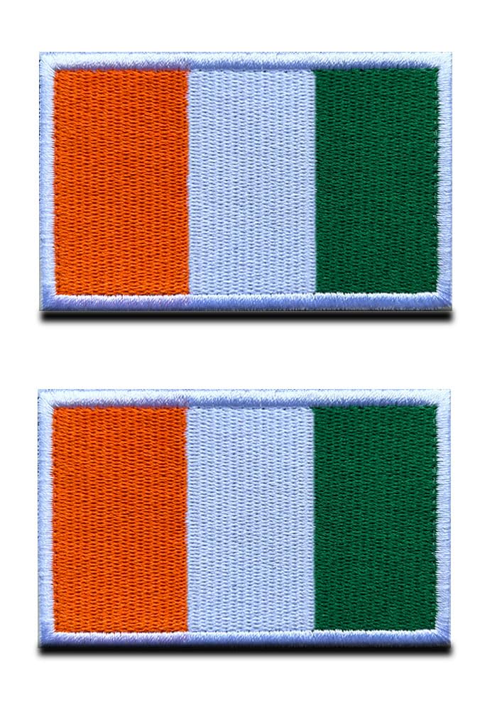 2 PCS Republic of Ireland Patch Irish Flag Hook and Loop Embroidered Ireland National Applique Emblem Patch for Football Billiards Clothes Jersey Backpack Caps Vest Travel Biker Tactical
