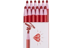 HOMSSEM New China Markers Grease Pencils – 12-Pack Multi-Surface Wax Markers for Glass, Metal, Plastic – Non-Sharpening Peel Off China Marker (Red)