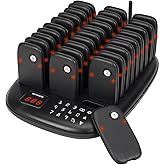 Retekess TD175P Restaurant Pager System Buzzers, Pagers for Restaurants, 500M-800M, Set with Vibration, Flashing and Buzzer, 30 Order Buzzers for Restaurant, Food Court, Firms