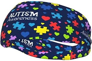 ASYG Autism Sweatbands Sports Headband for Men Women Moisture Wicking Sweatband for Running, Gym, Working Out