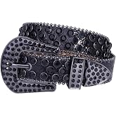 ESTRAPVIA Kids Rhinestone Belt - Western Cowboy Cowgirl with Bling Design, Sparkly Diamond Studded Belt for Jeans