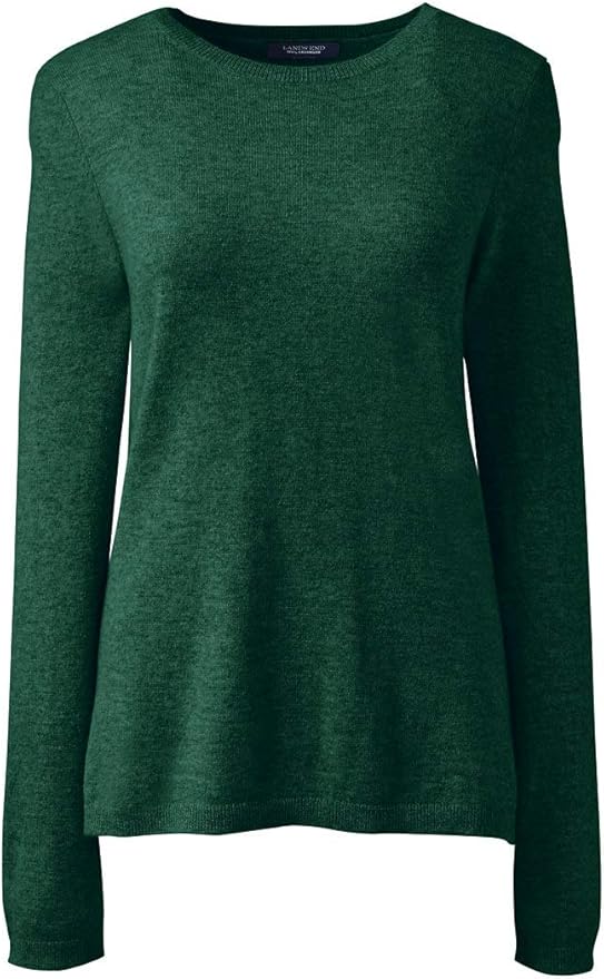 Lands' End Women s Cashmere Sweater Viridian Green Heather Regular XLarge at Amazon Women’s