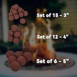 Skyflame Ceramic Fire Balls, Set of 12 Round Fire