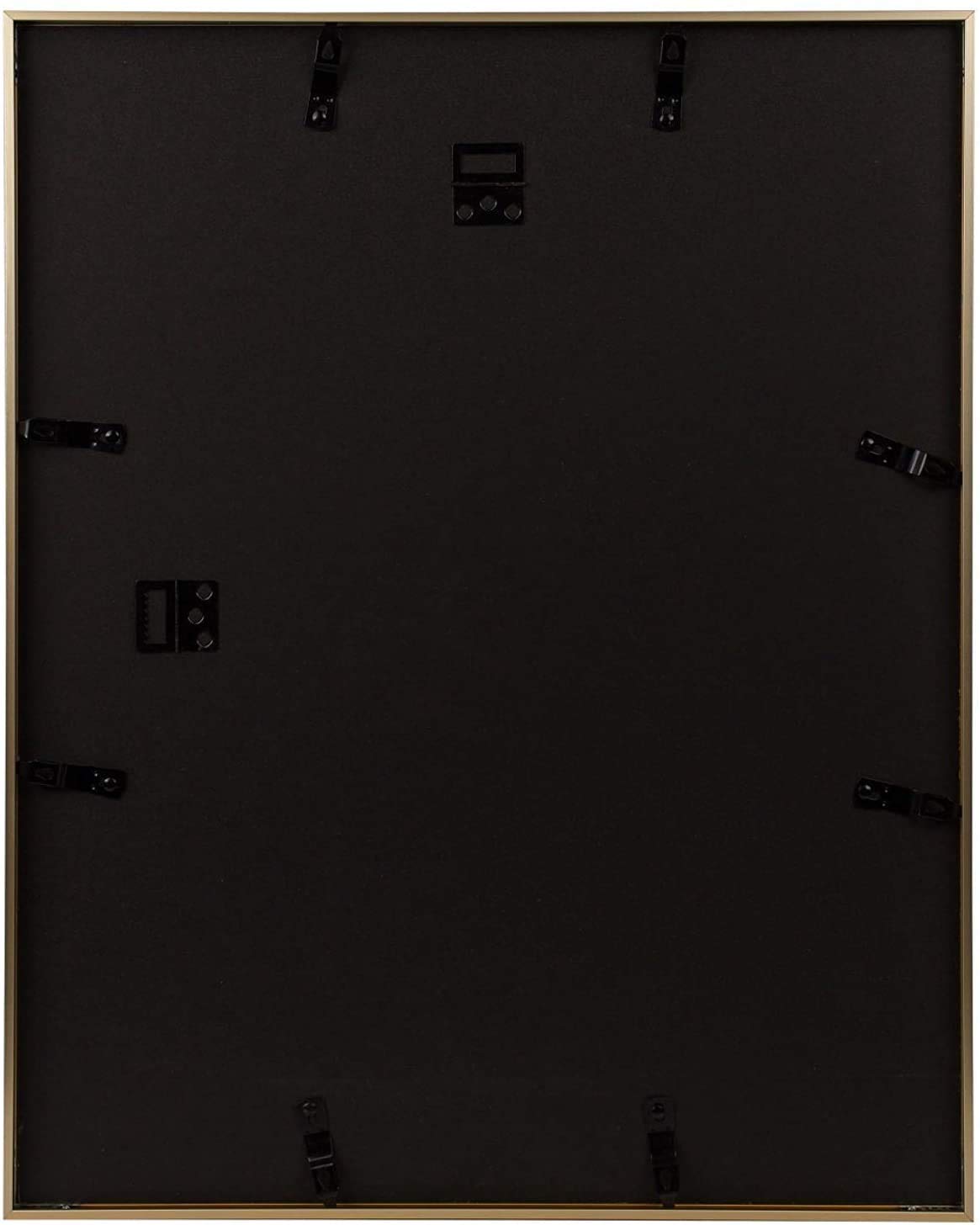 Frametory, 11x14 Aluminum Gold Photo Frame with Ivory Color Mat for 8x10 Picture & Real Glass, Metal Picture Frame Collection (Gold)